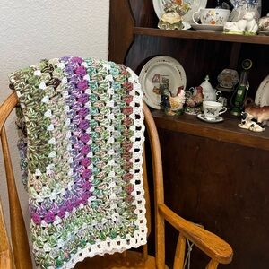 Handmade Multicolor Crochet Throw Blanket